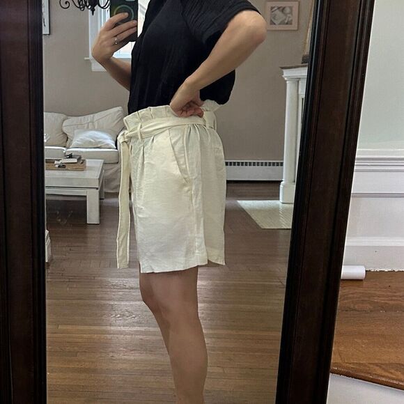 A New Day Cream Shorts Paperbag Waist Size Large - Picture 4 of 12